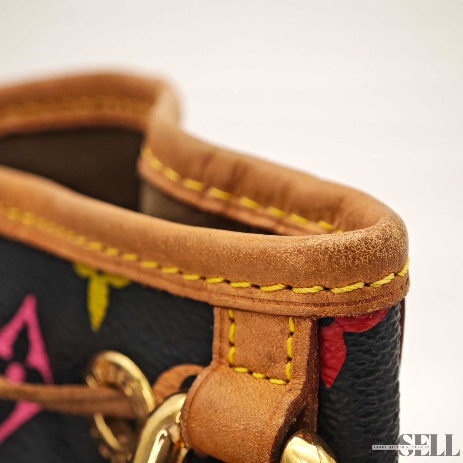 LOUIS VUITTON Monogram Multicolor Petit Noe Bag Handbag Black M42230 Auth