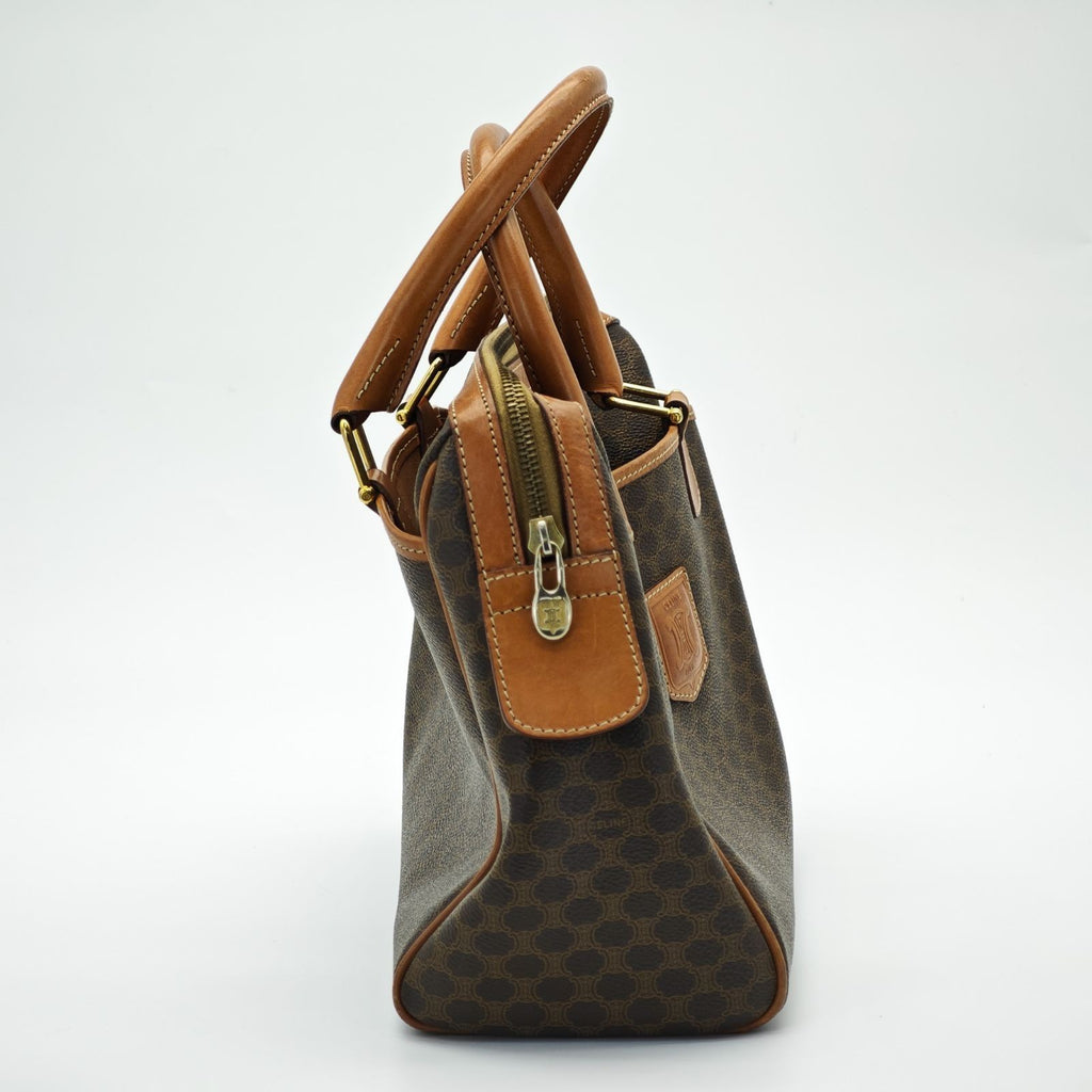 CELINE Macadam Handbag Mini Boston Bag Brown Women's