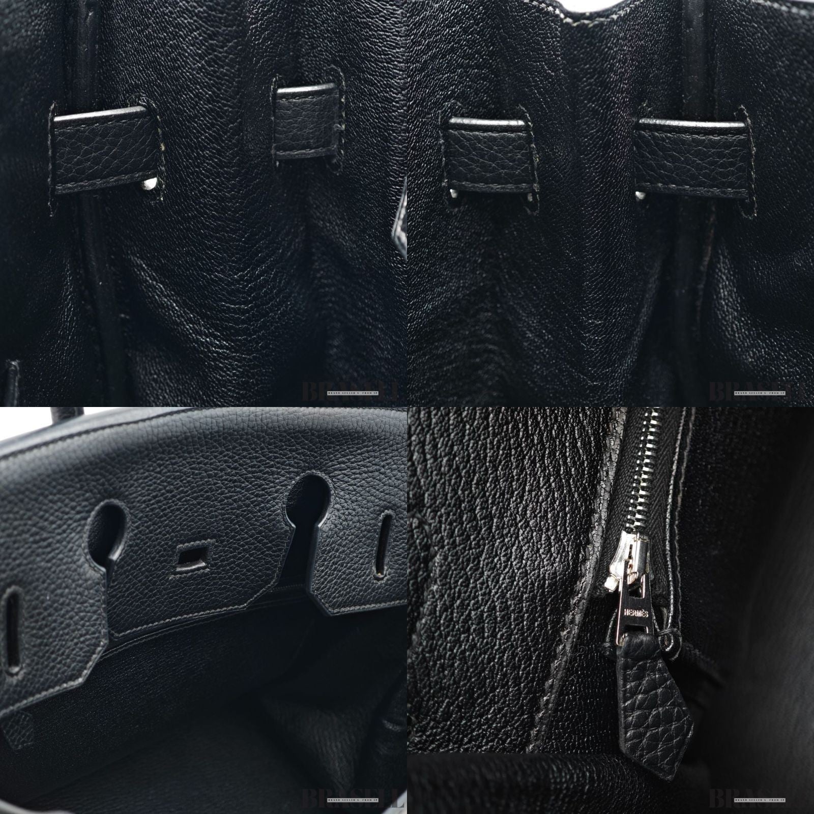 HERMES Birkin 35 Hand Bag Tote Bag Black Noir Taurillon Clemence Women