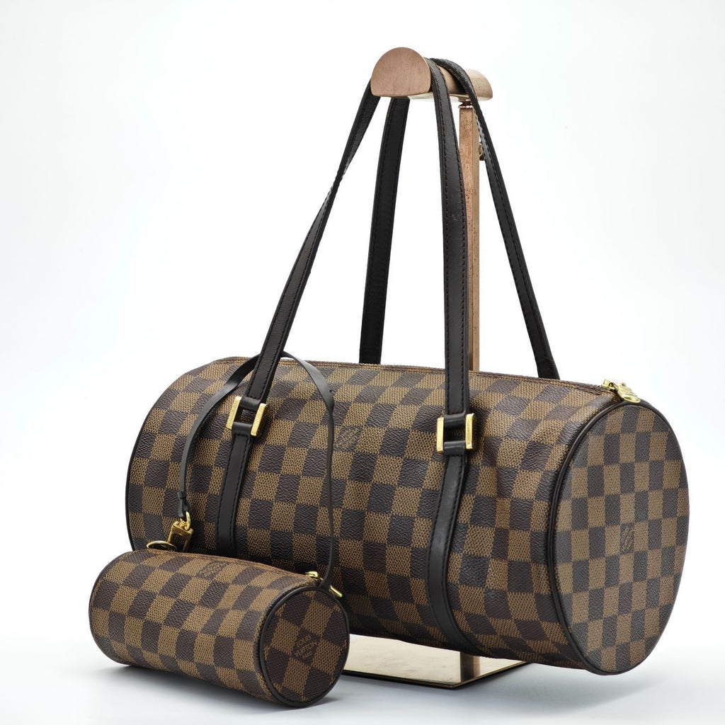 LOUIS VUITTON Damier Papillon 30 N51303 Cylindrical Bag Brown