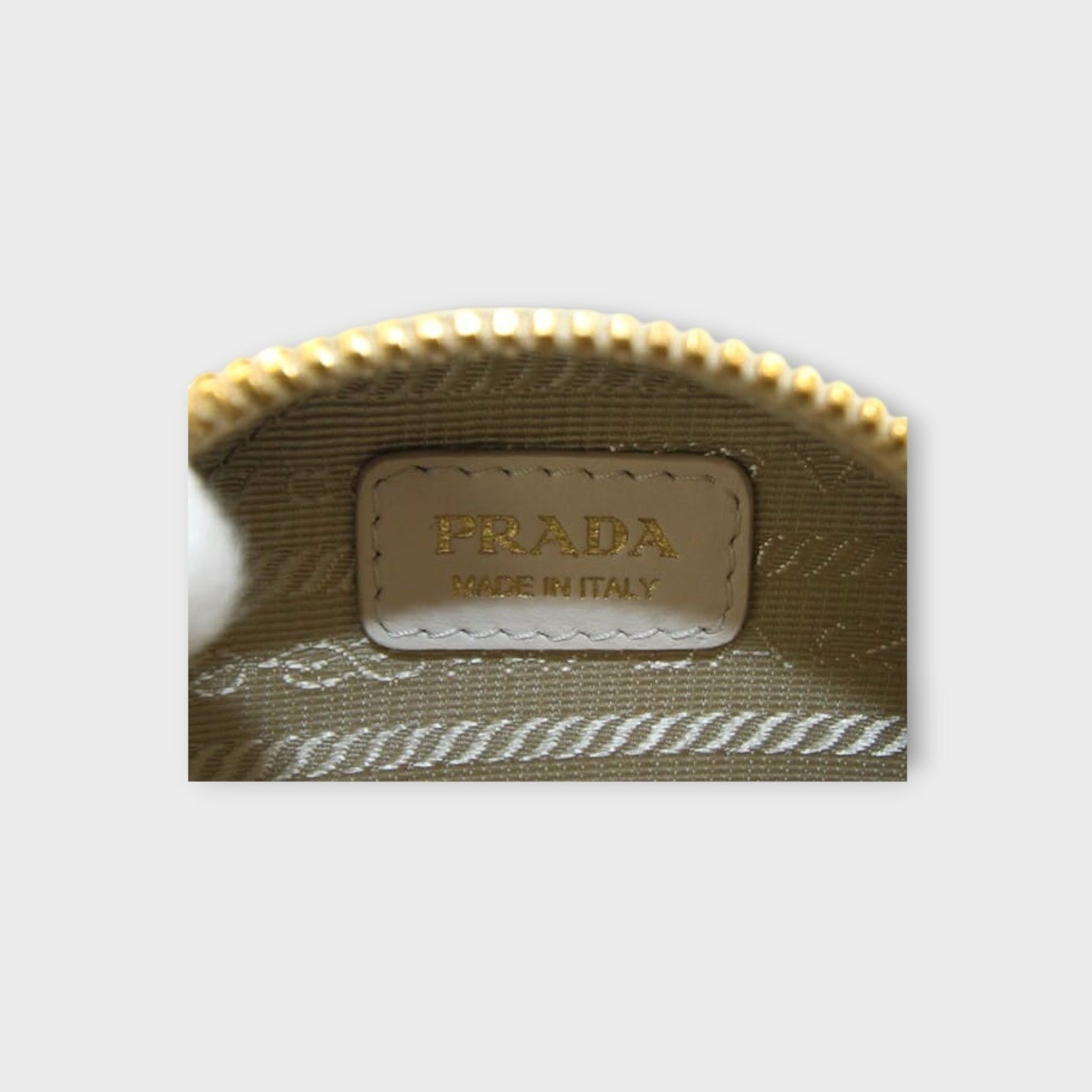 Prada 2WAY Chain Shoulder Bag 1NR023 Ivory Patent Leather Mini Pouch 【A】