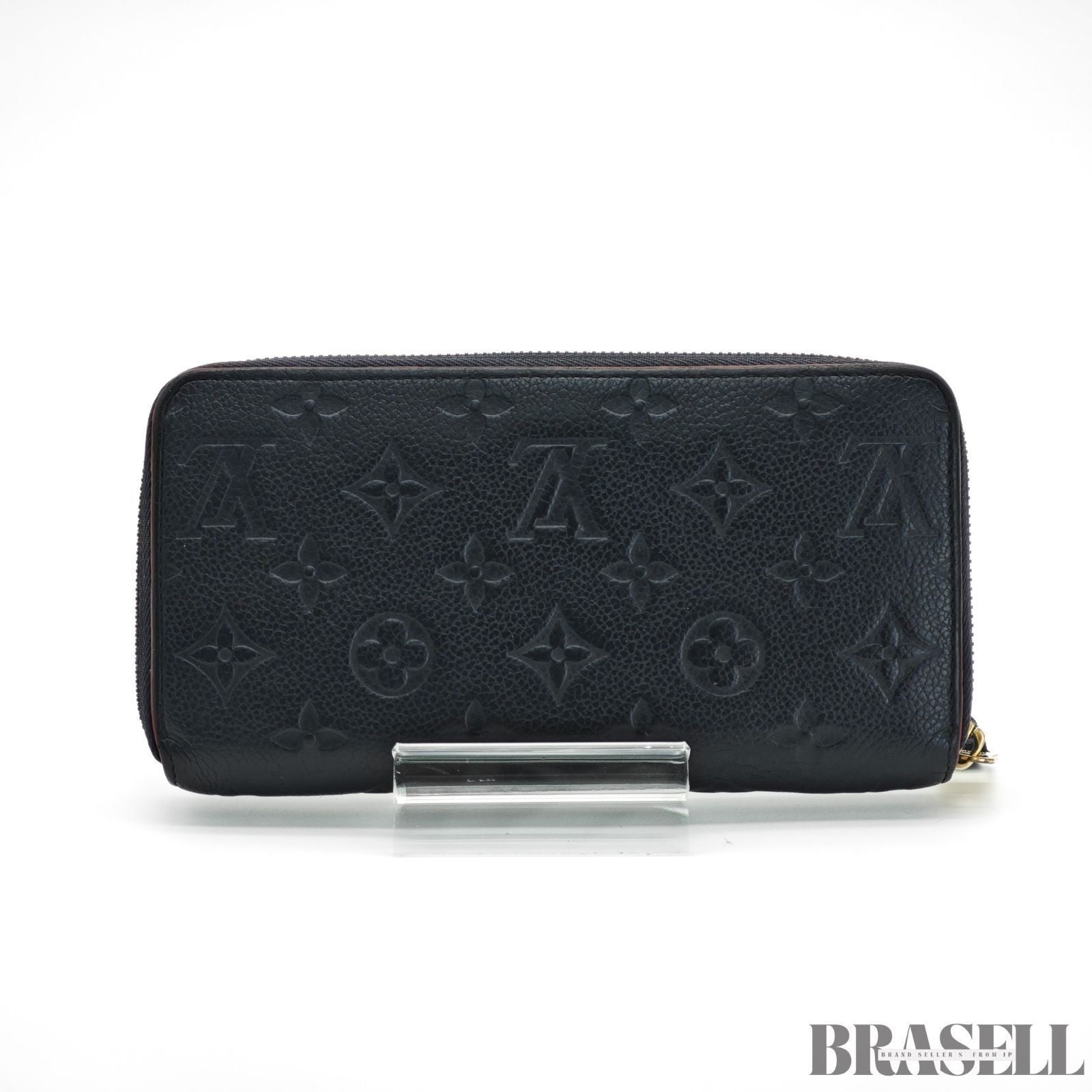 Louis Vuitton Monogram Empreinte Zippy Wallet Marine Rouge Leather M62121 Navy