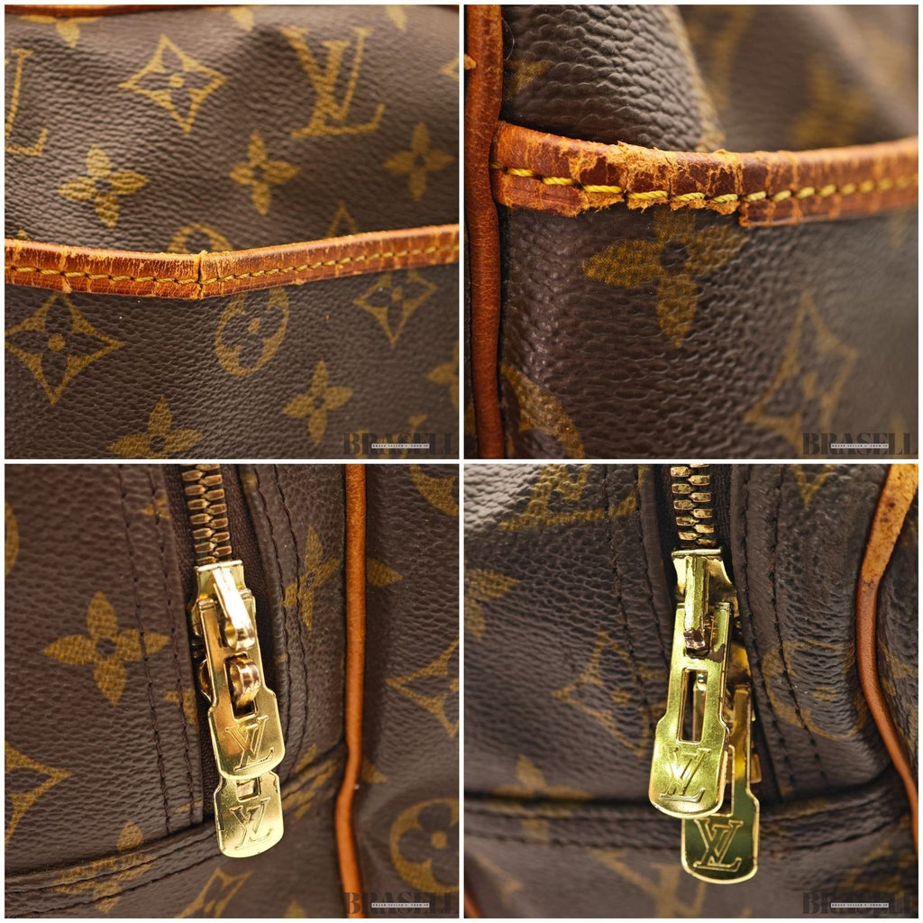 Louis Vuitton Monogram Alizé 24H M41399 Handbag Large Capacity Boston Bag Brown