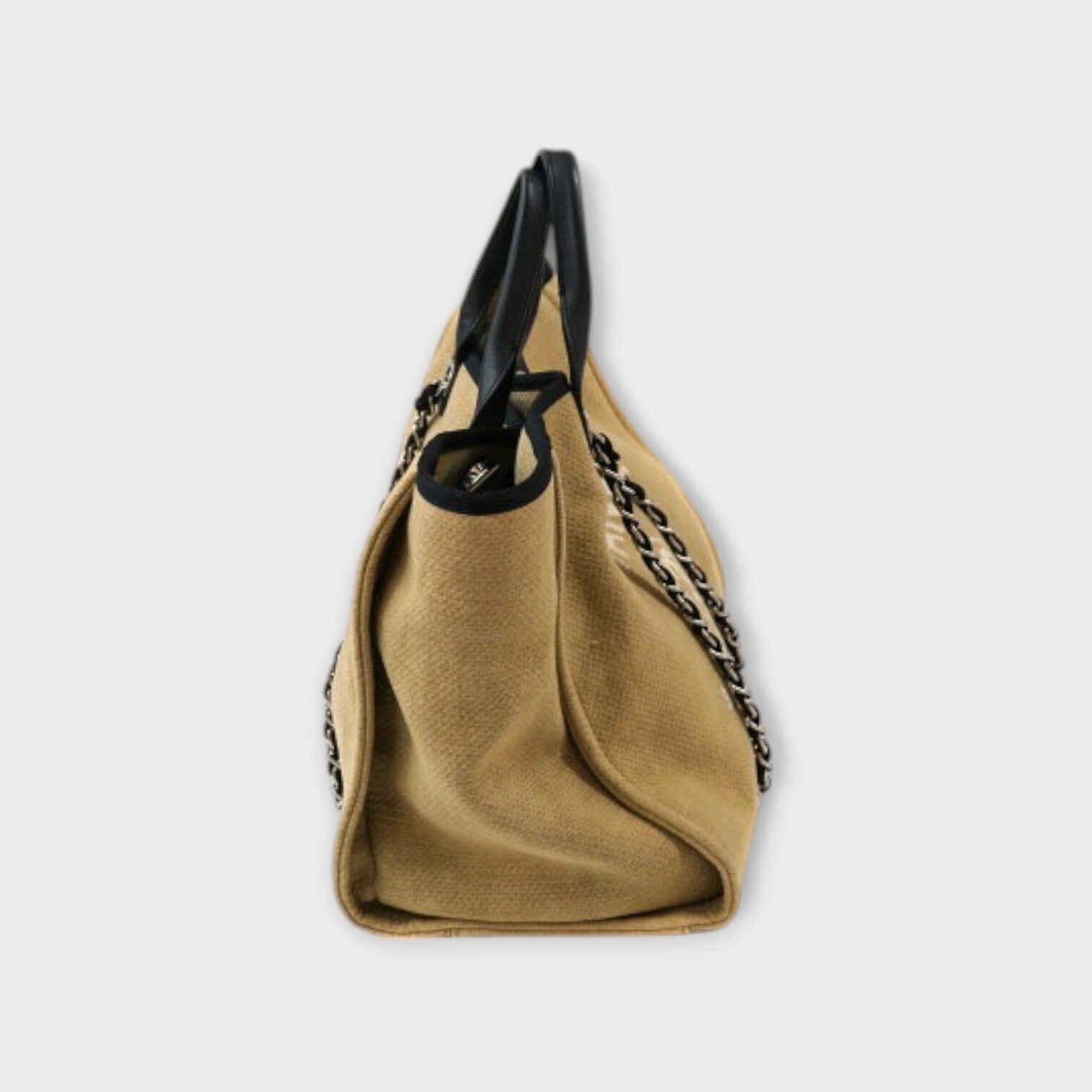 CHANEL Chanel Deauville GM Tote Chain Shoulder 2WAY Canvas Beige tote bag