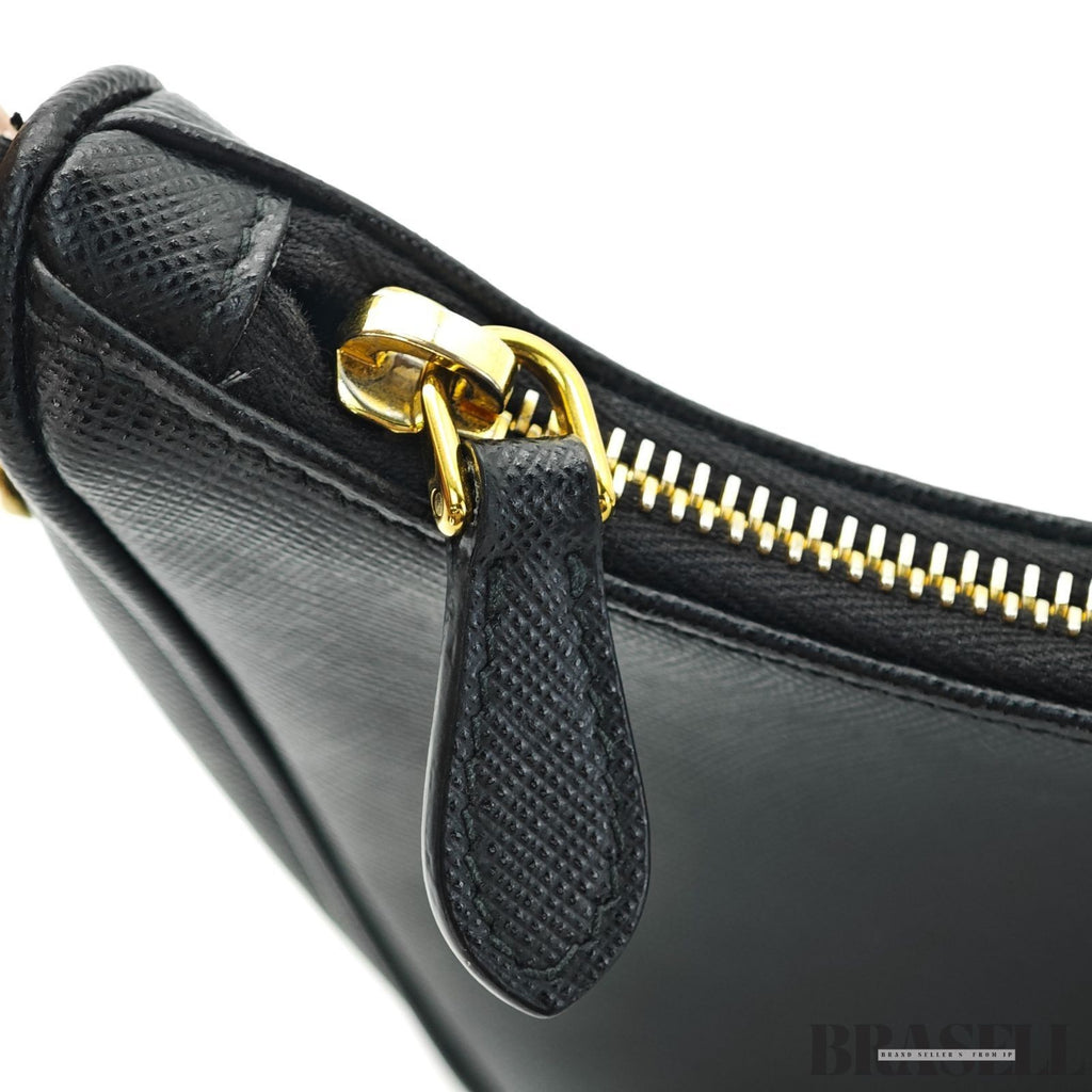 PRADA Re-Edition 2005 Saffiano 1BH204 Handbag Chain Nero Black Leather