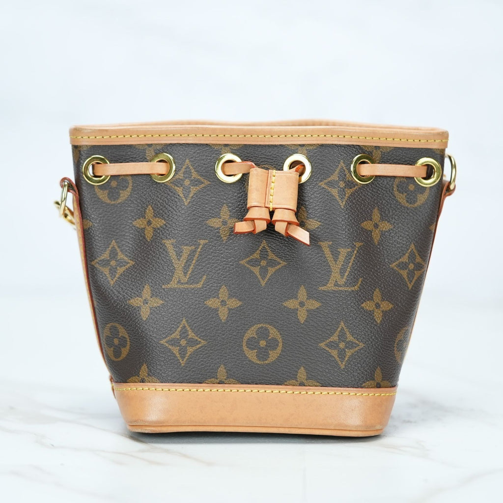 LOUIS VUITTON Nano Noe Monogram M81266 Handbag/Shoulder Bag/Bucket Bag Brown