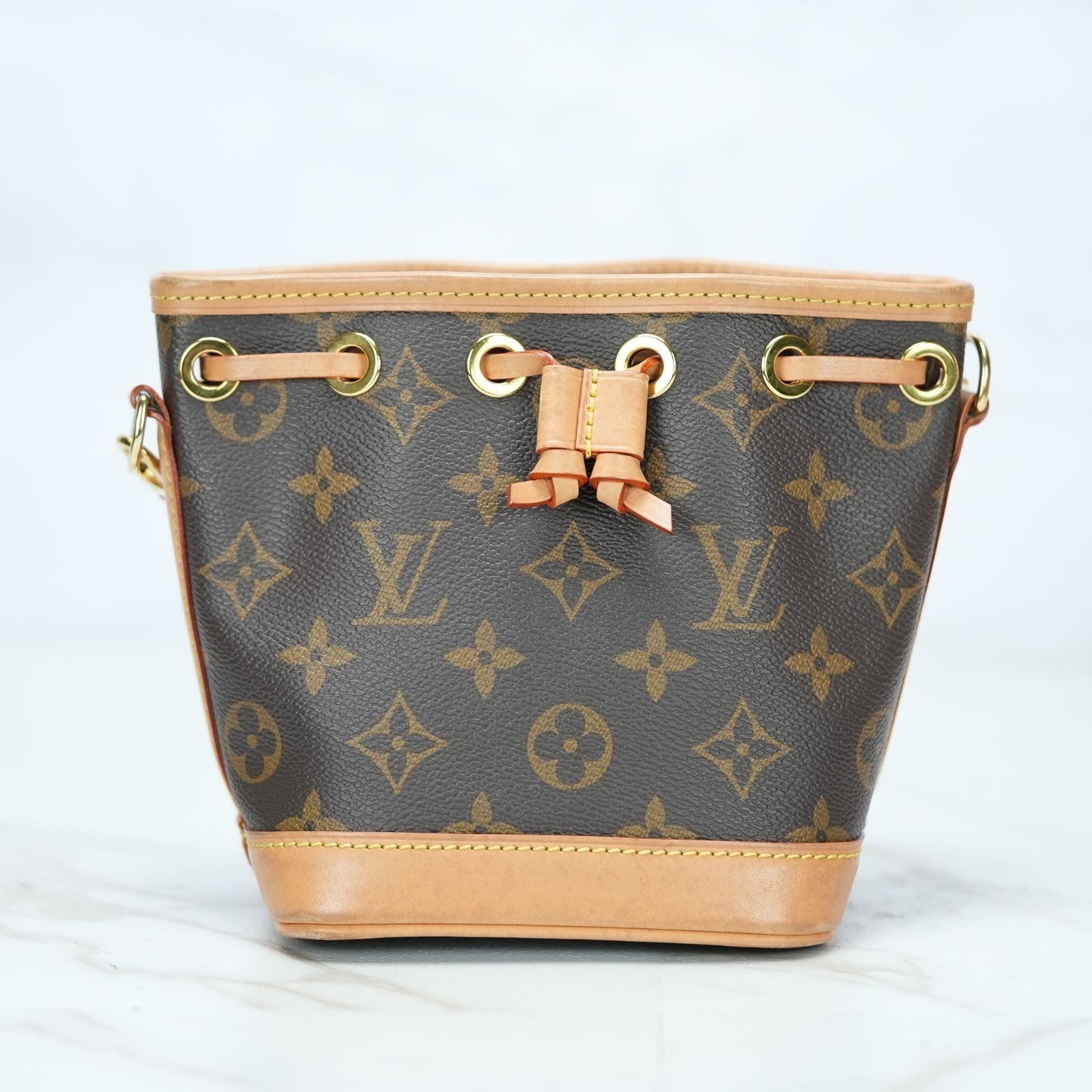 LOUIS VUITTON Nano Noe Monogram M81266 Handbag/Shoulder Bag/Bucket Bag Brown