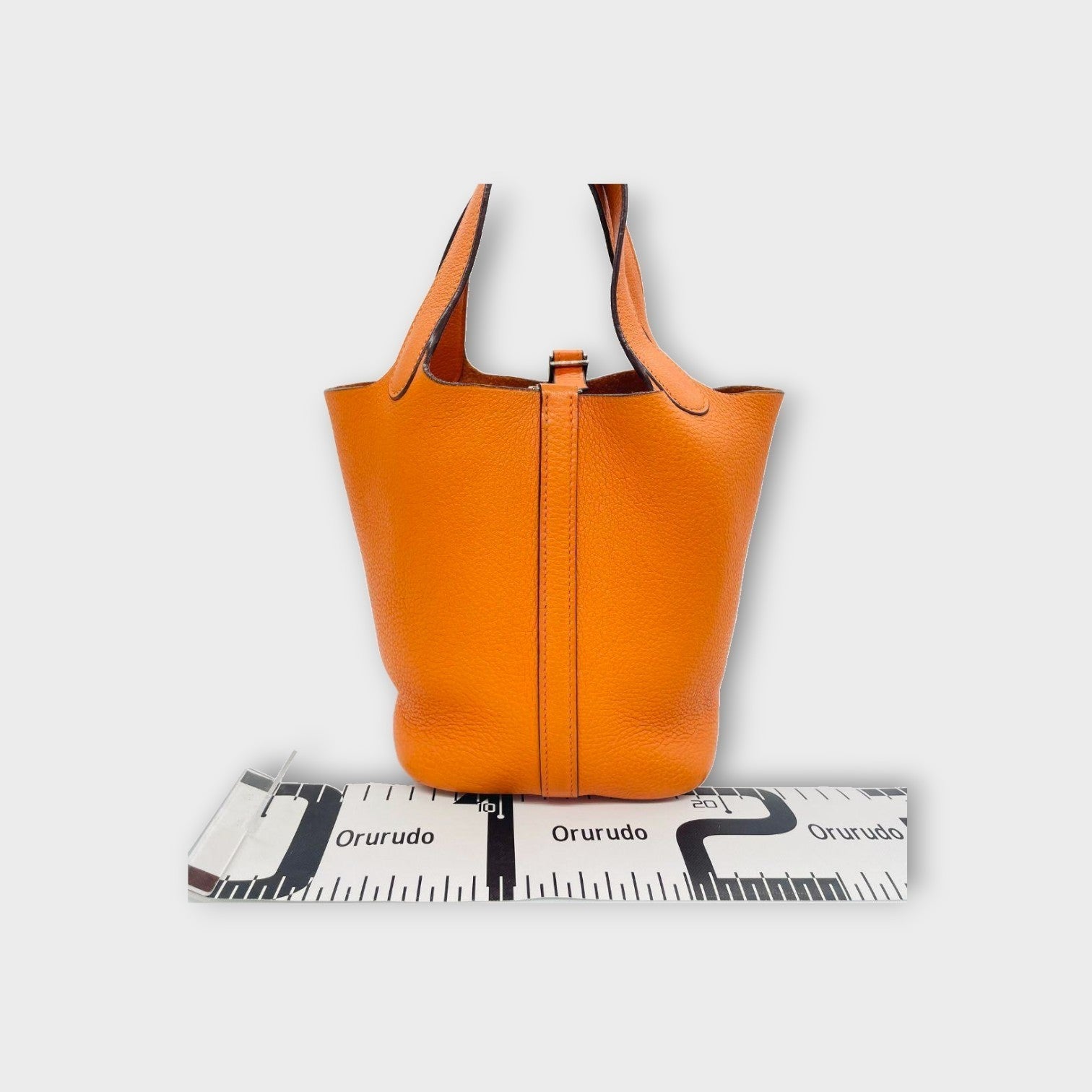 Hermès Picotin PM H Stamp Handbag Orange Leather Taurillon Clémence 【A】