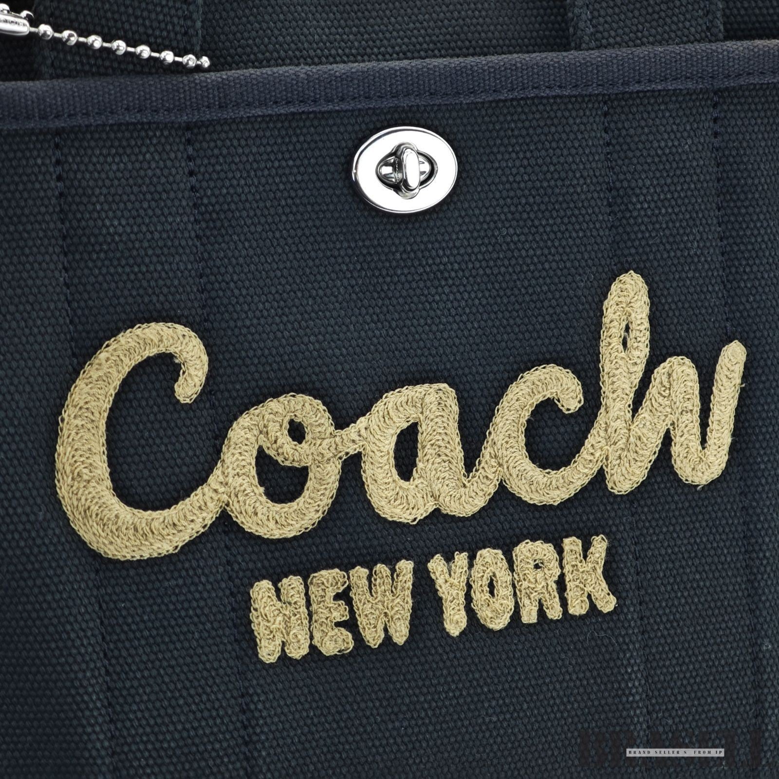 COACH Cargo Tote Bag Embroidered Black for Men and Women