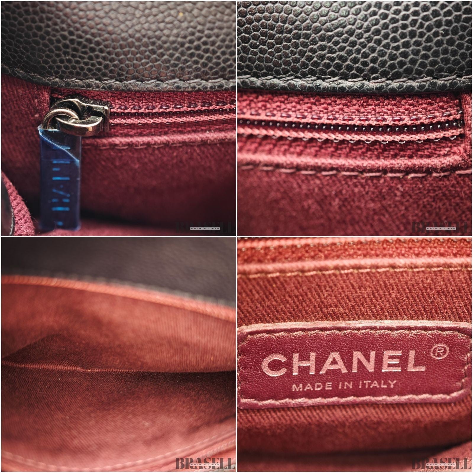 CHANEL Top Handle Matelasse 2Way Handbag Shoulder Bag Black Caviar Skin Women