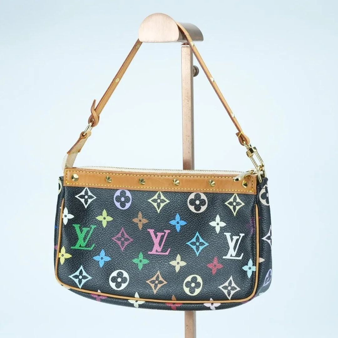 LOUIS VUITTON M92648 Multicolor Pochette Accessoires Noir Black Takashi Murakami