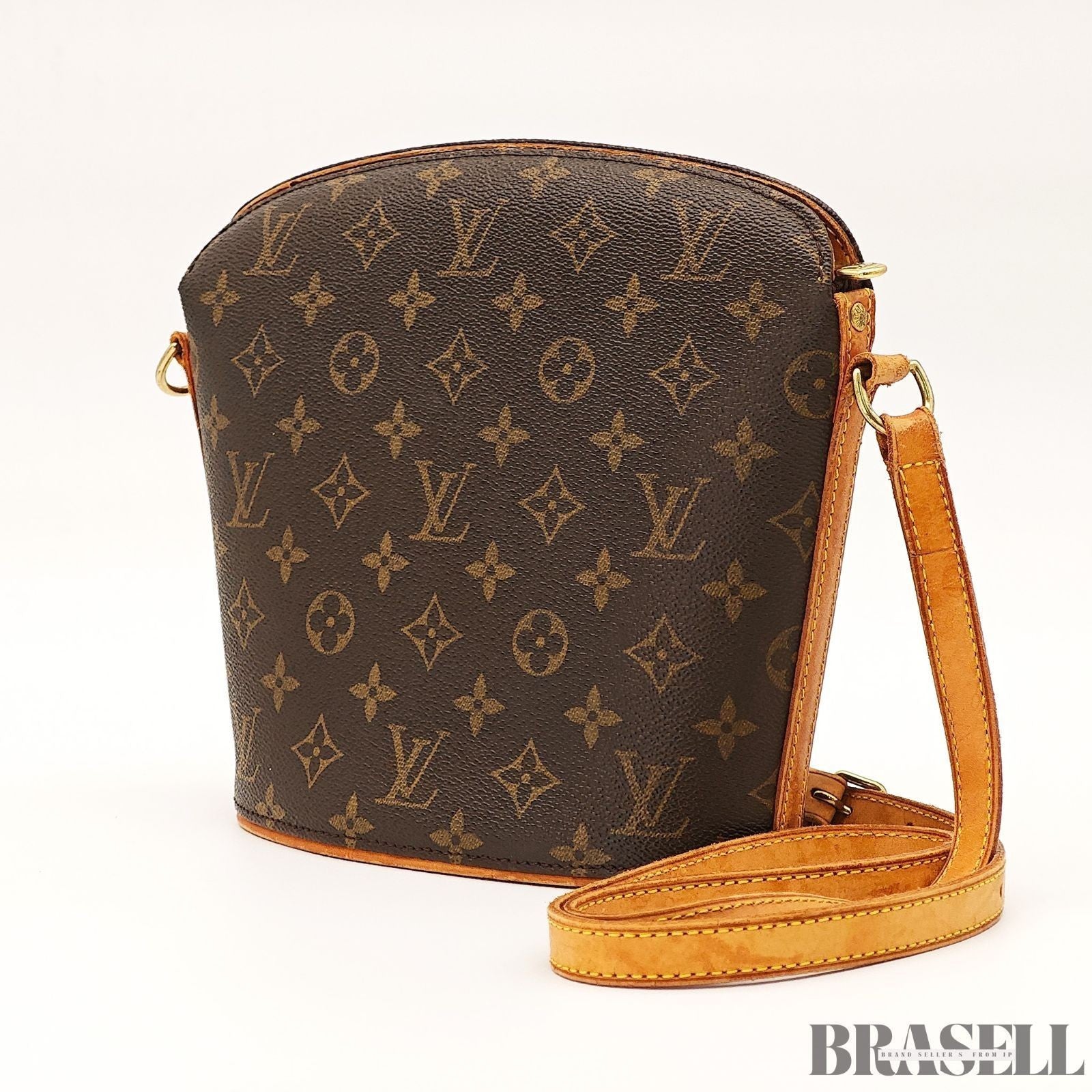 Louis Vuitton Monogram Drouot M51290 Shoulder Bag Crossbody Leather Brown Women