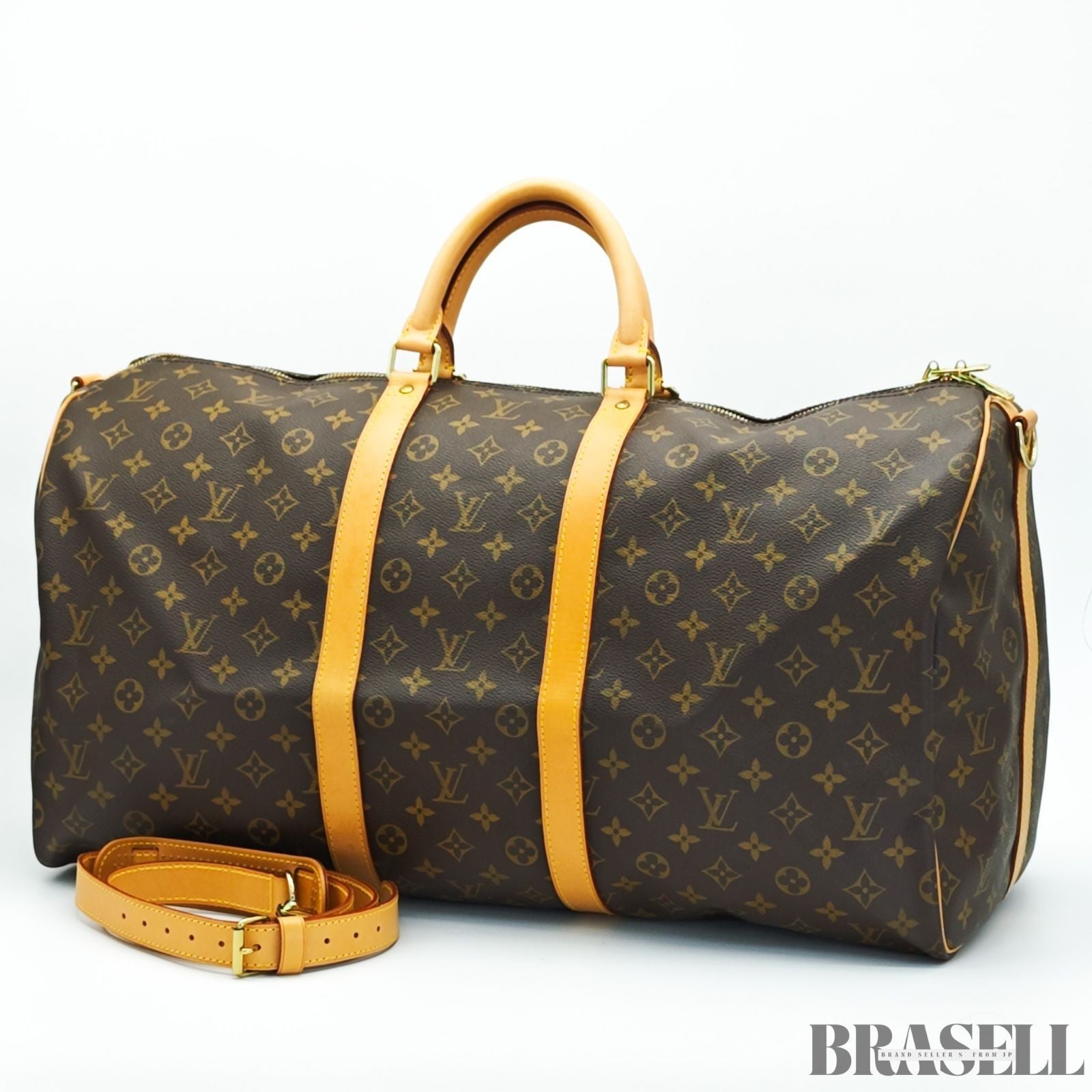 Louis Vuitton Keepall Bandoulière 55 M41414 Handbag Boston Bag Larg Brown Unisex