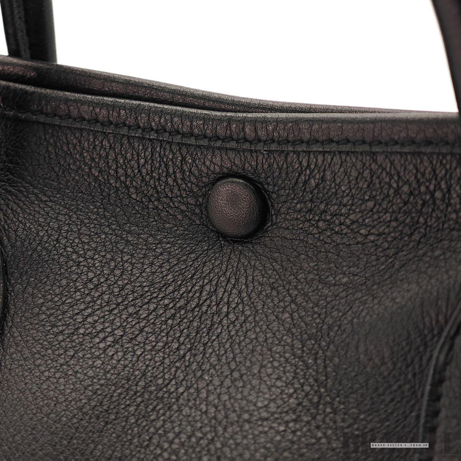 HERMES Garden Party TPM Noir Swift Leather Ginza Limited Edition Handbag Black