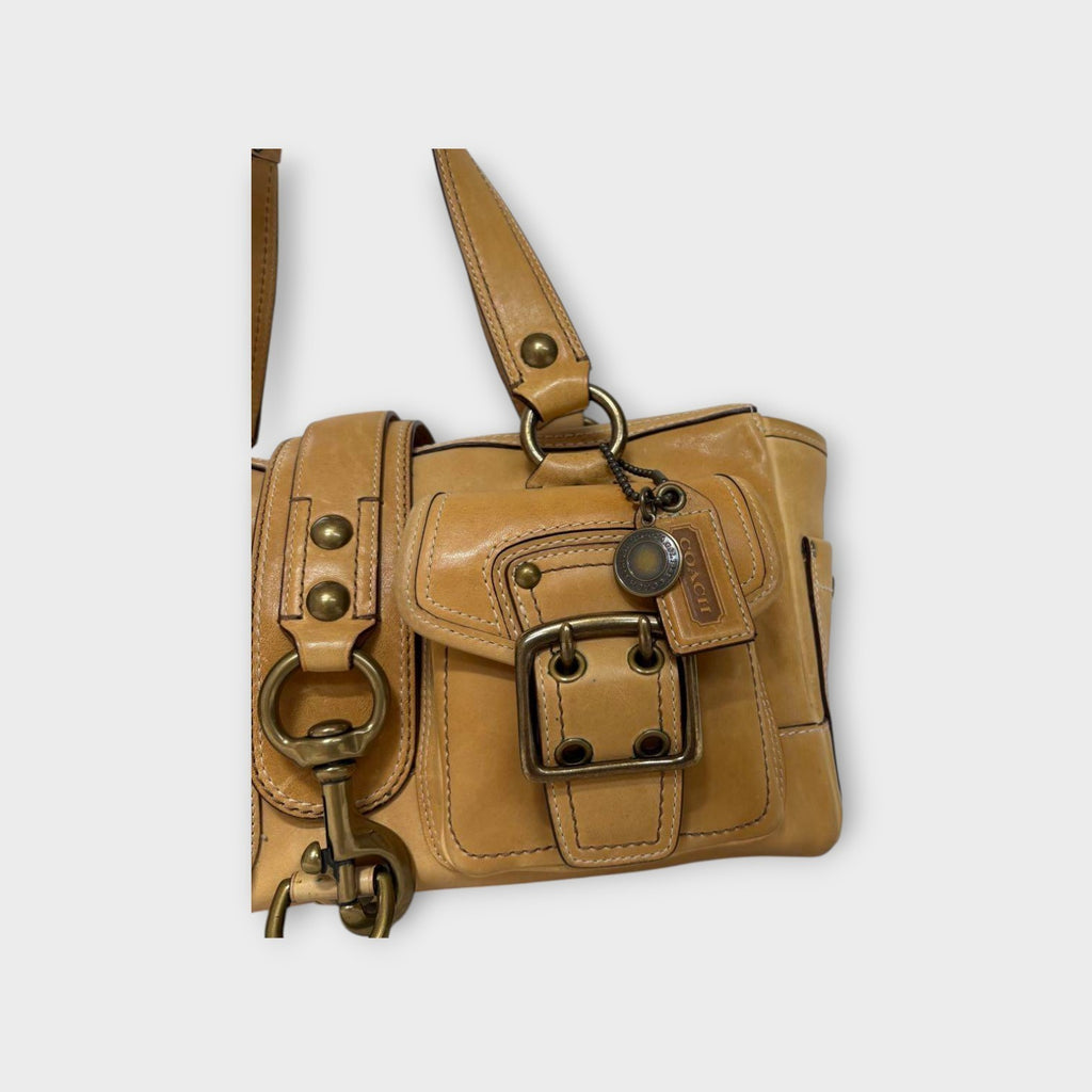 Coach Legacy 65th Turnlock Satchel Bag Handbag Brown Gold Hardware【B】