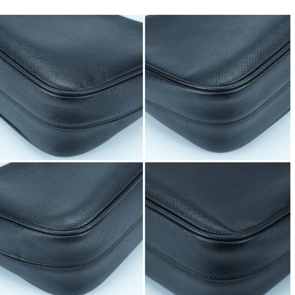 Prada Re-Edition 2005 Saffiano Leather Shoulder Bag in Black with Gold Hardware