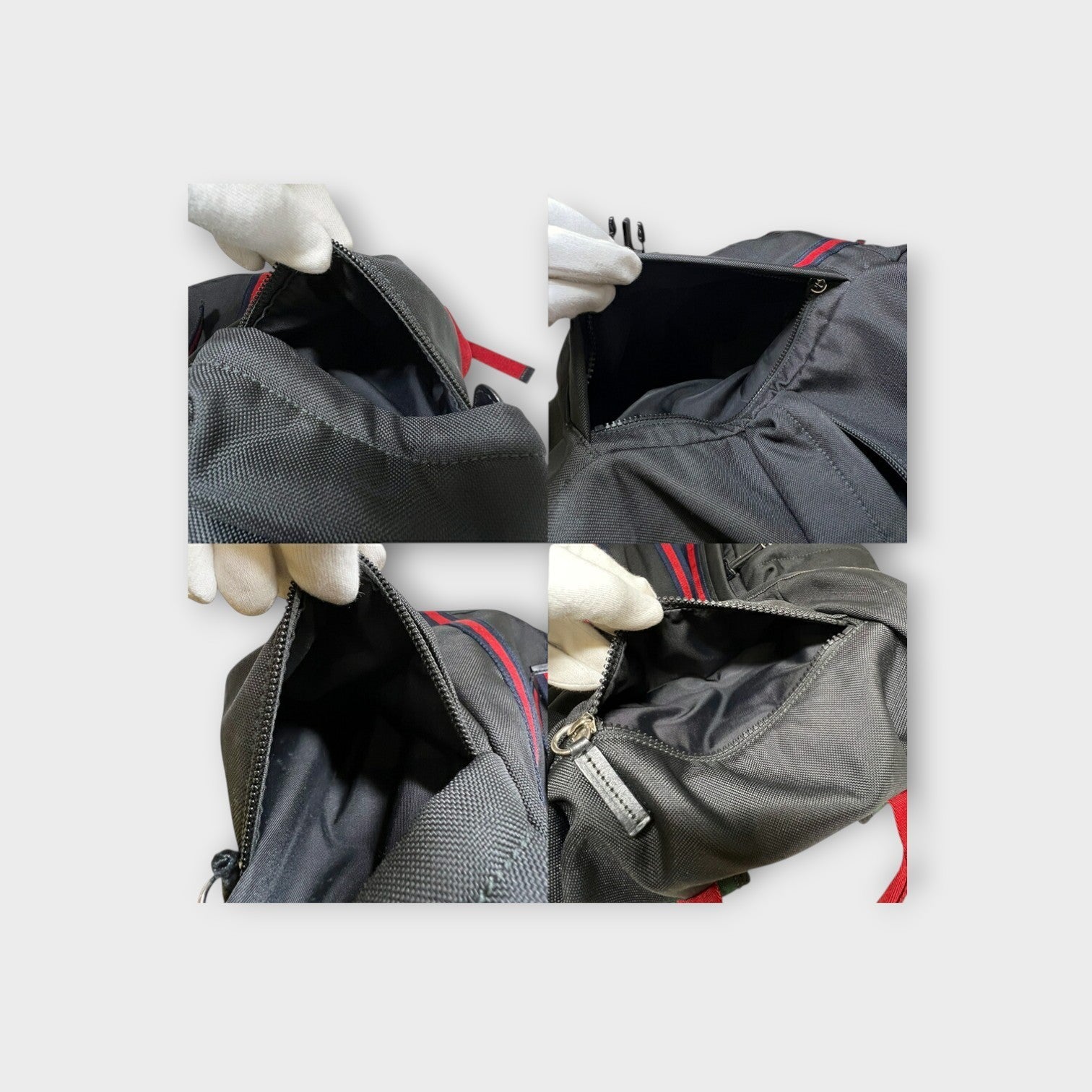 Gucci 429037 Animalier Backpack Canvas Leather Black Web Line Black Tiger 【B】