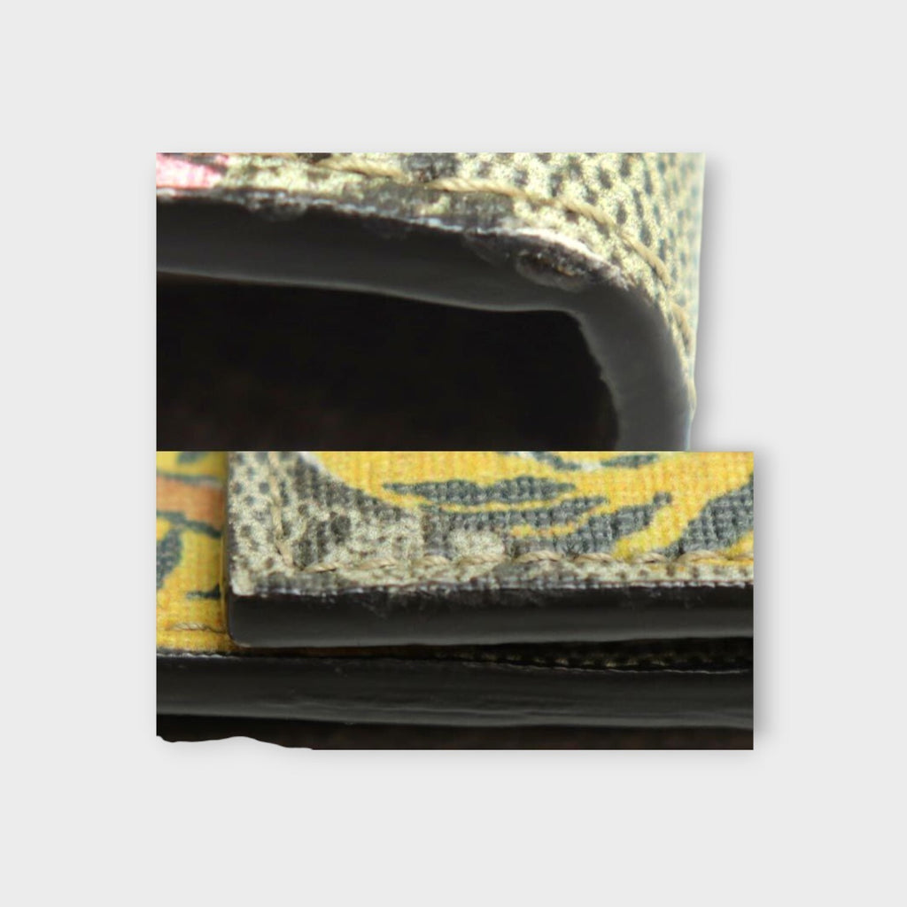 GUCCI GG Supreme Chain Wallet Bengal Tiger Cherry Blossom Long Wallet 453506【A】