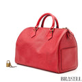 Louis Vuitton Epi Leather Speedy 30 Red Vintage Handbag Mini Boston Bag Women