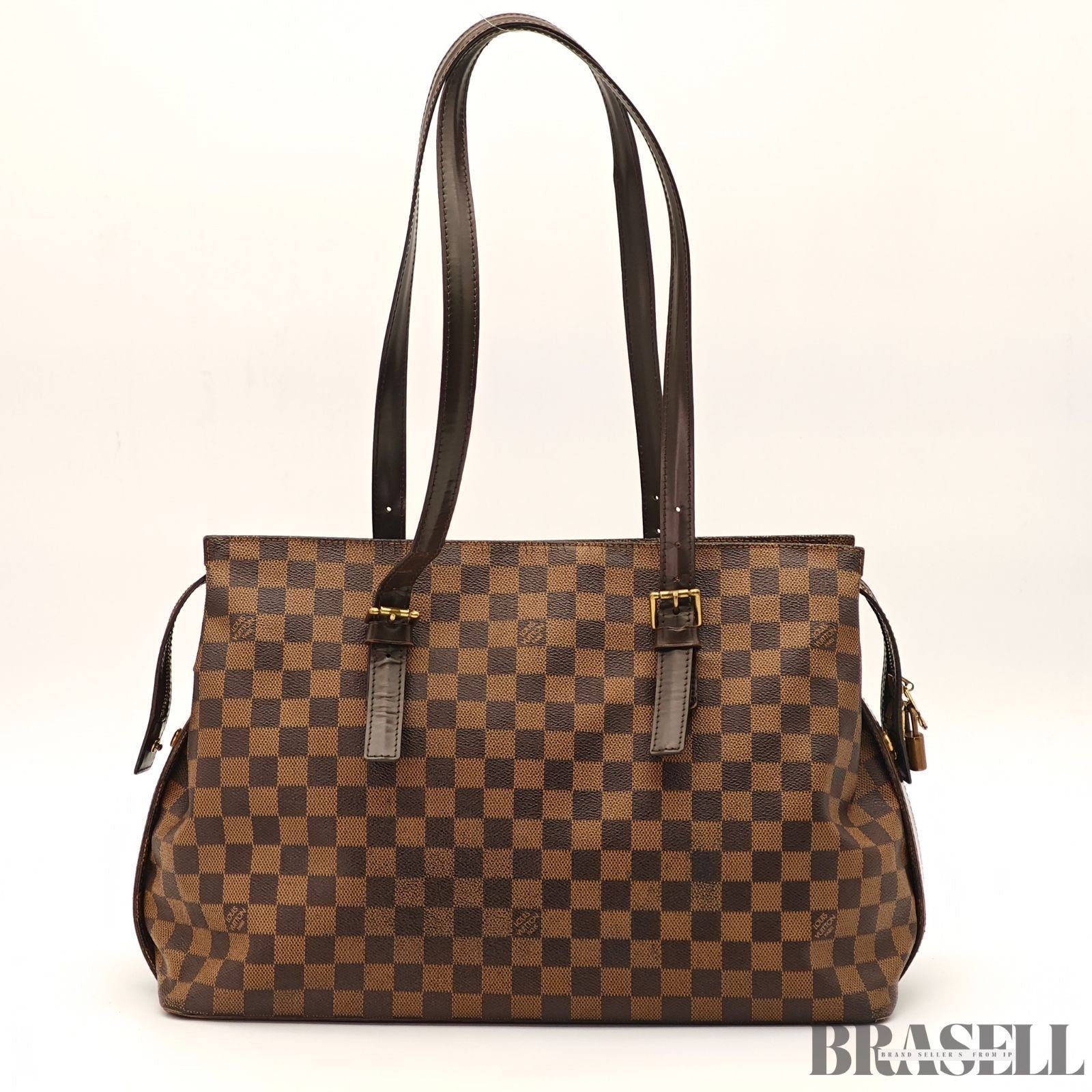 Louis Vuitton Chelsea N51119 Handbag Tote Bag Horizontal Large Capacity Brown