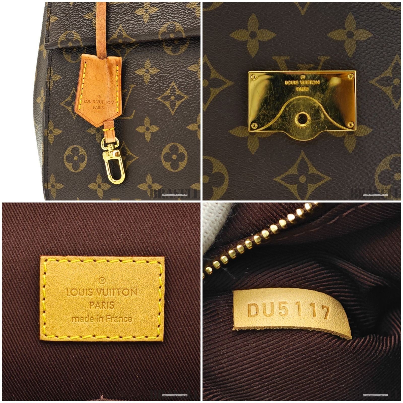 Louis Vuitton Cluny M42735 Damier Azur Handbag Shoulder Bag 2Way Flap Brown
