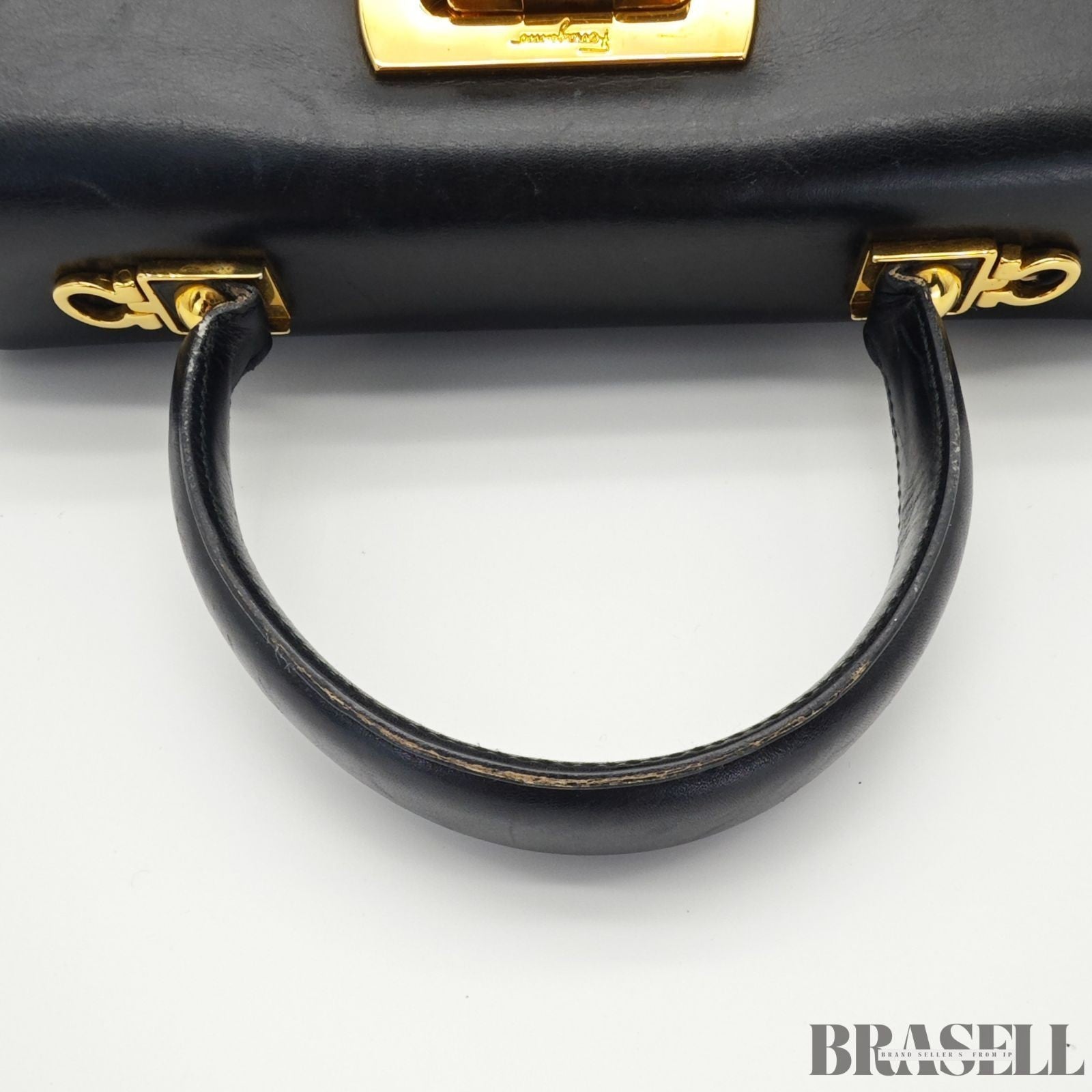 Ferragamo Gancini Shoulder Bag Tote Bag Black Women's Classical