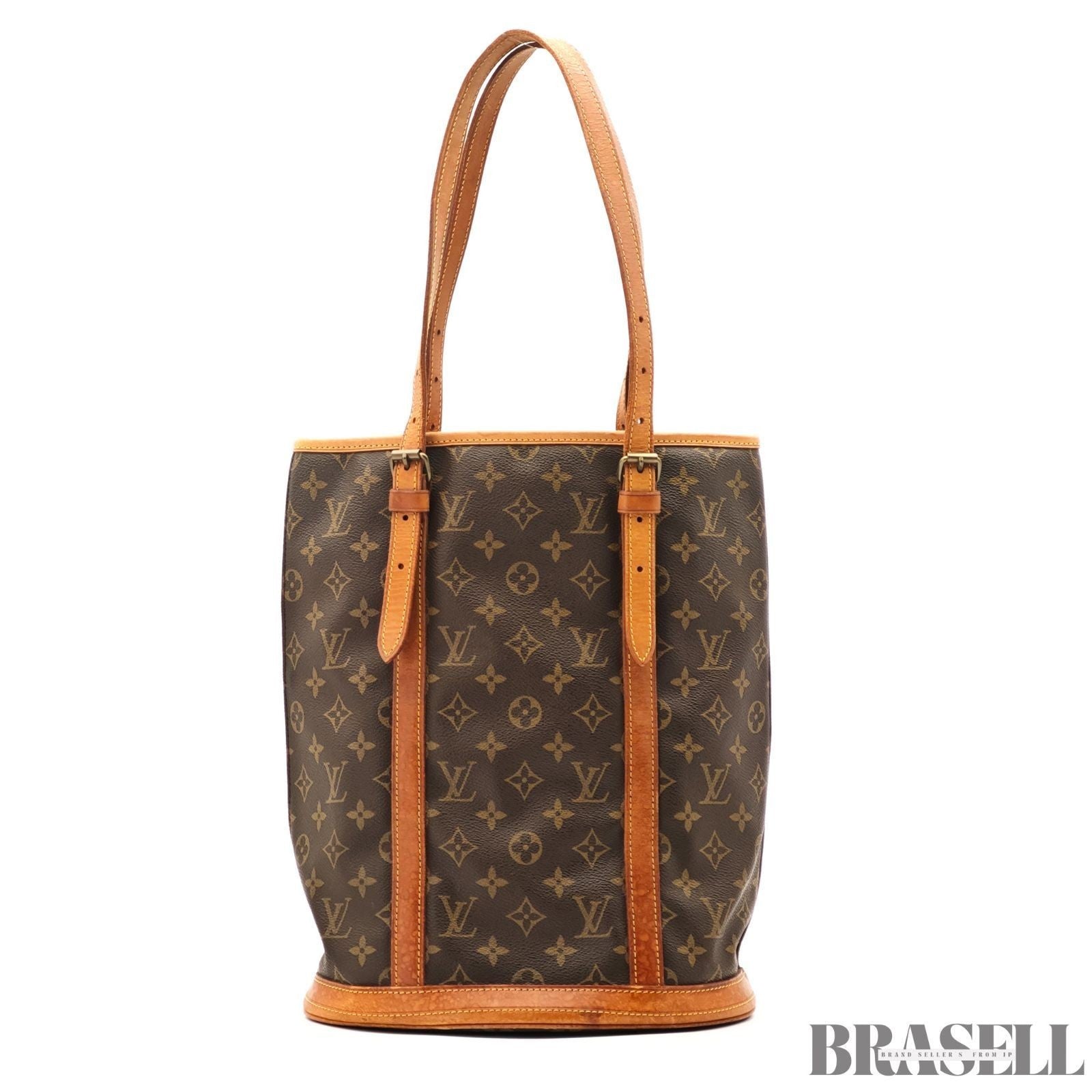 LOUIS VUITTON BUCKET GM Shoulder Tote Bag Monogram Leather Canvas Brown M42236