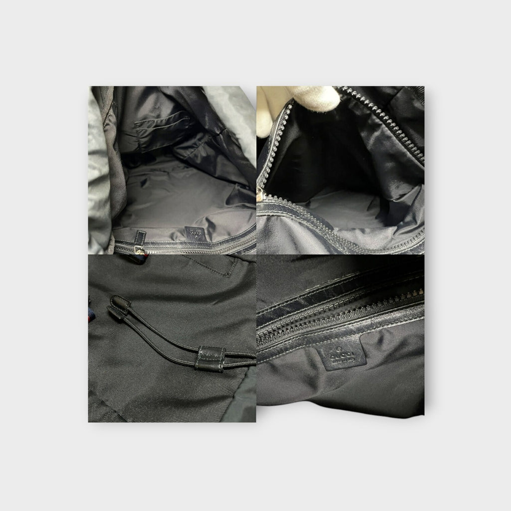 Gucci 429037 Animalier Backpack Canvas Leather Black Web Line Black Tiger 【B】