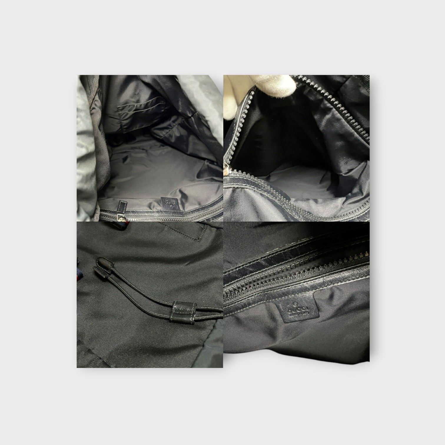 Gucci 429037 Animalier Backpack Canvas Leather Black Web Line Black Tiger 【B】