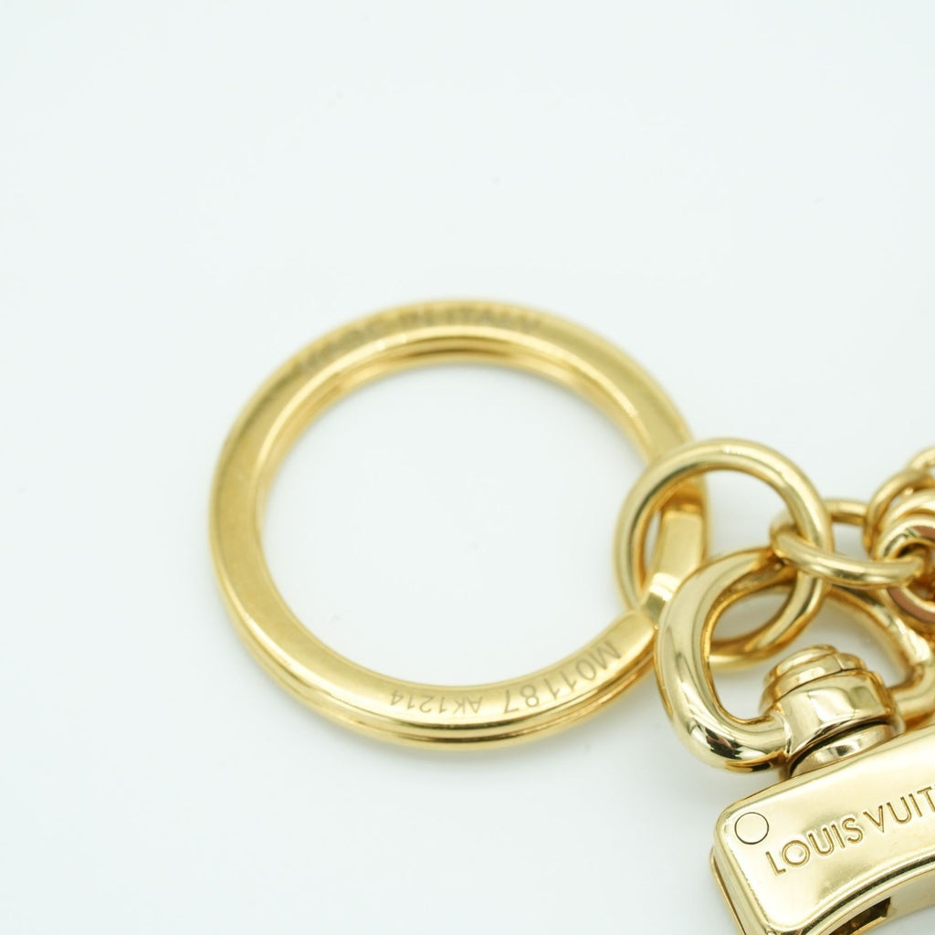 LOUIS VUITTON Spring Street Keychain M01187 Key Boulder Gold Women's Men's Box
