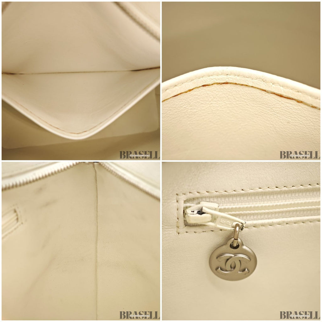 Chanel Reissue Tote Caviar Skin White Tote Bag White Women With Guarantee Card