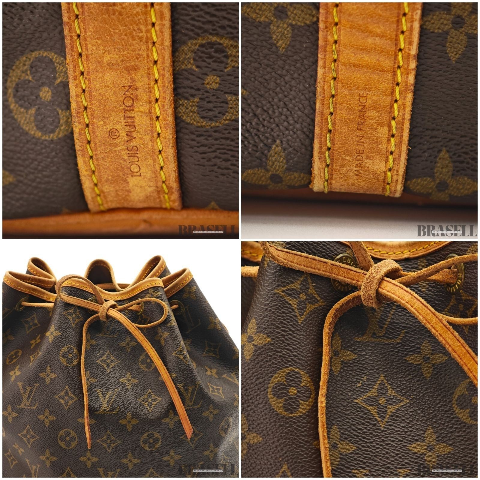 Auth LOUIS VUITTON Monogram Petit Noe M42226 Women Drawstring Shoulder Bag