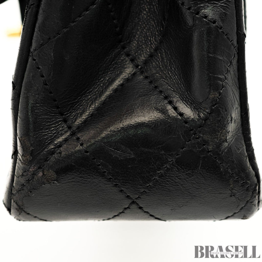 CHANEL Matelassé A01112 Black Handbag Black Woman Chain Shoulder Bag Leather