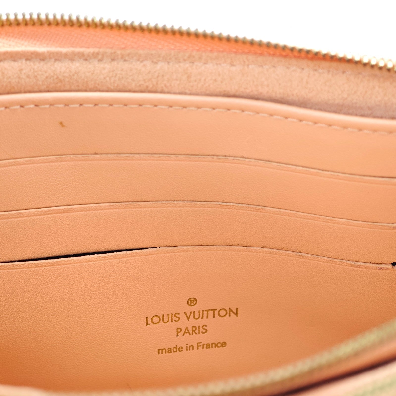 LOUIS VUITTON Damier Double Zip Pochette N60254 Damier Canvas