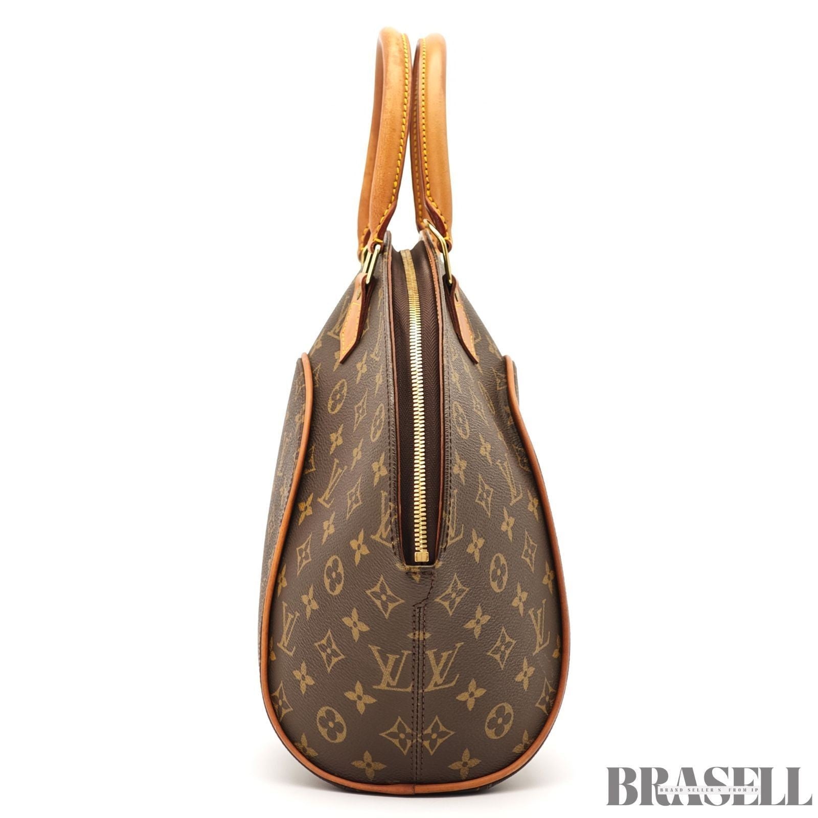 LOUIS VUITTON LV Logo Ellipse MM Hand Bag Monogram Leather Brown M51126 Large