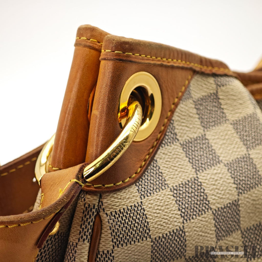 Louis Vuitton Galliera GM N55216 Damier Azur Canvas Tote Bag Handbag White