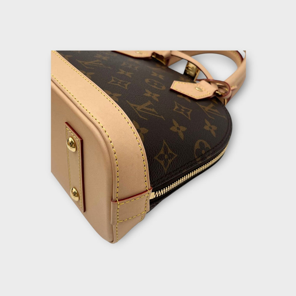 Louis Vuitton Alma BB M53152 Monogram 2Way Handbag Brown Beige Leather 【S】