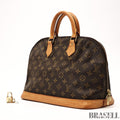 Louis Vuitton Alma PM M51130 Monogram Canvas Handbag Brown Unisex w/Padlock Key