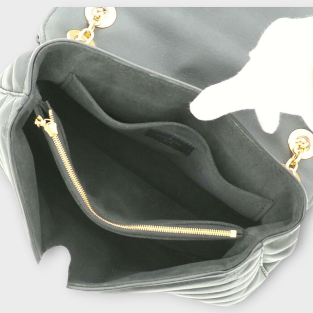 LOUIS VUITTON Monogram Black New Wave Chain Bag MM