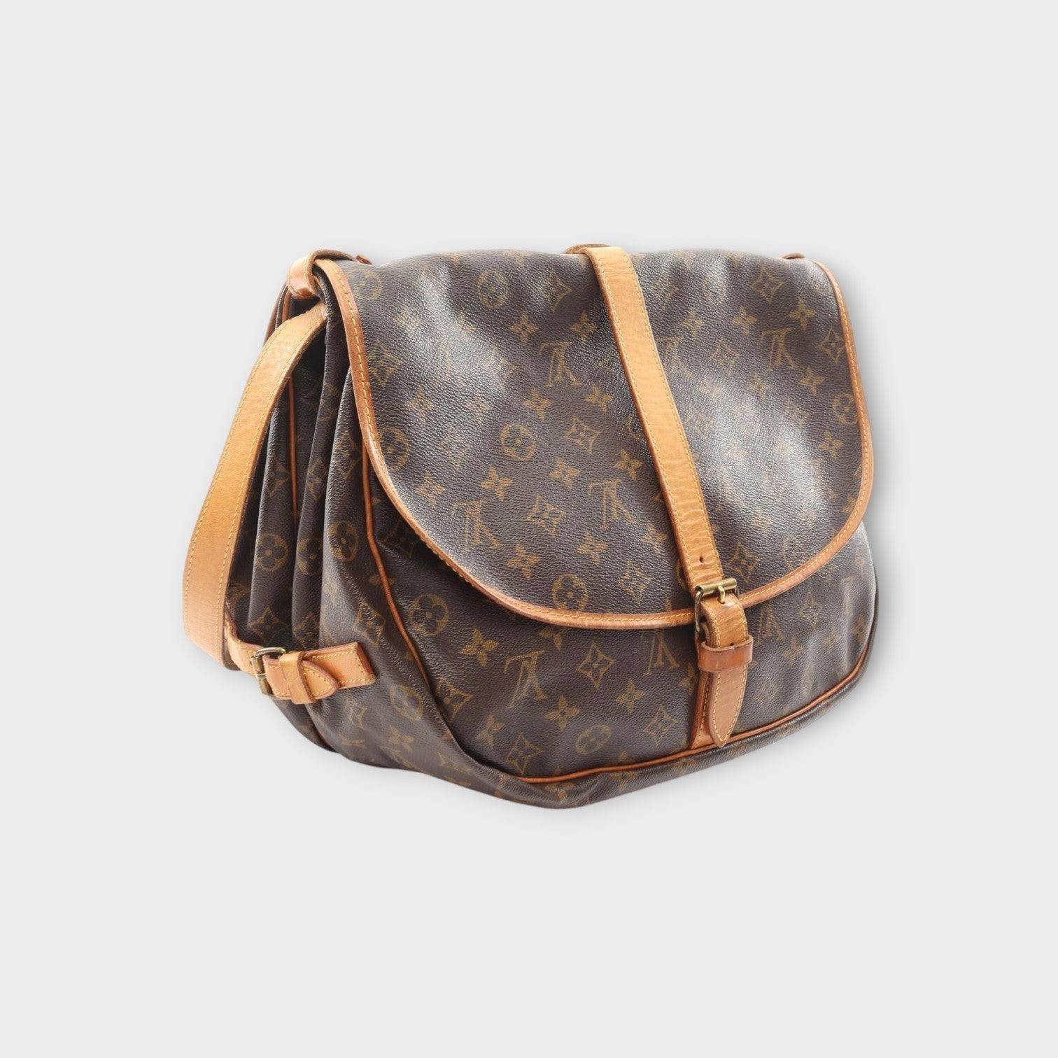 Louis Vuitton Saumur 35 Shoulder Bag Canvas Leather Monogram Brown M42254 【B】