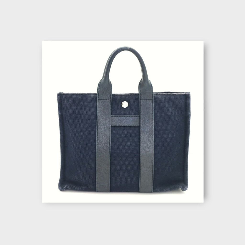 Hermès Handbag Sac Arné PM Canvas Leather Navy【A】
