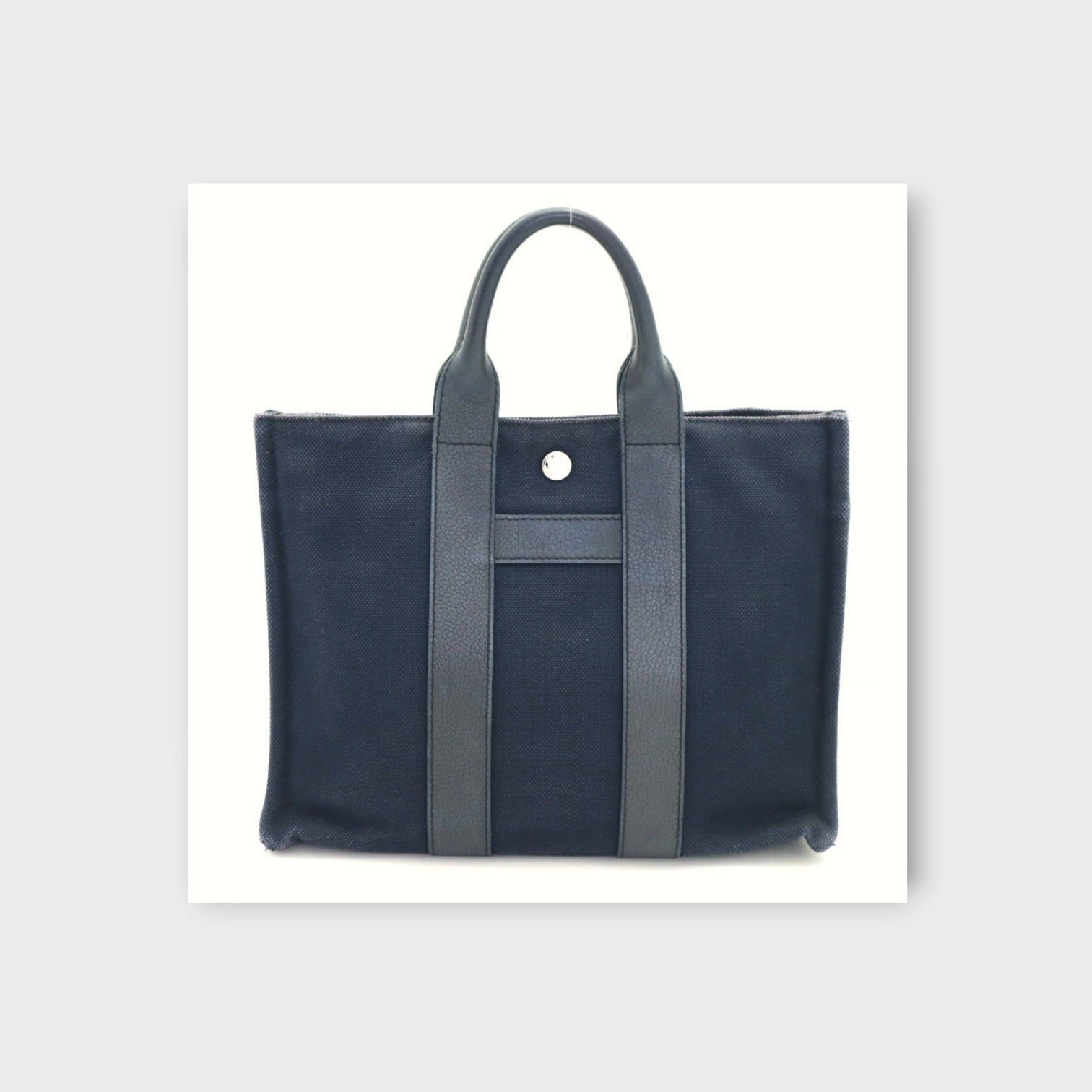Hermès Handbag Sac Arné PM Canvas Leather Navy【A】