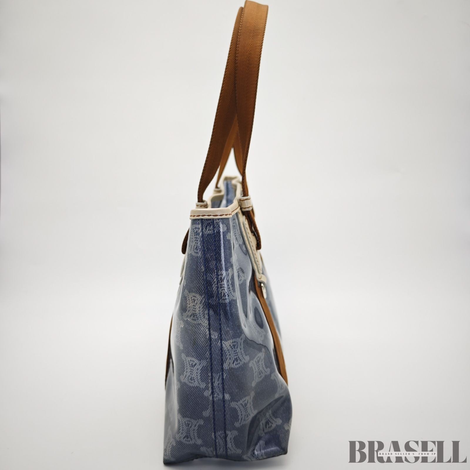 CELINE Macadam Tote Bag with Pouch Blue Women’s