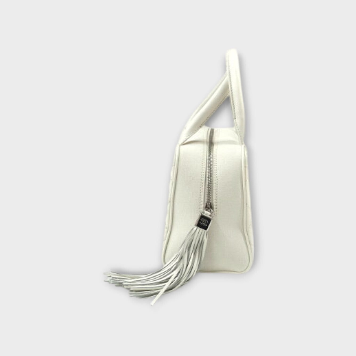 CHANEL Matelassé Mini Boston Bag A20996 Ladies Handbag  Leather White