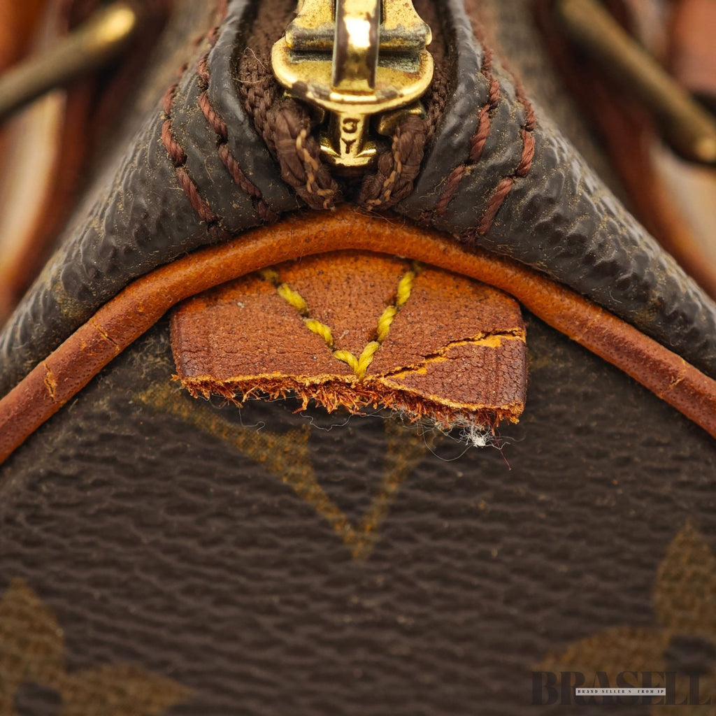 Auth Louis Vuitton Monogram Mini Speedy Hand Bag M41534 Mini Boston Bag Brown