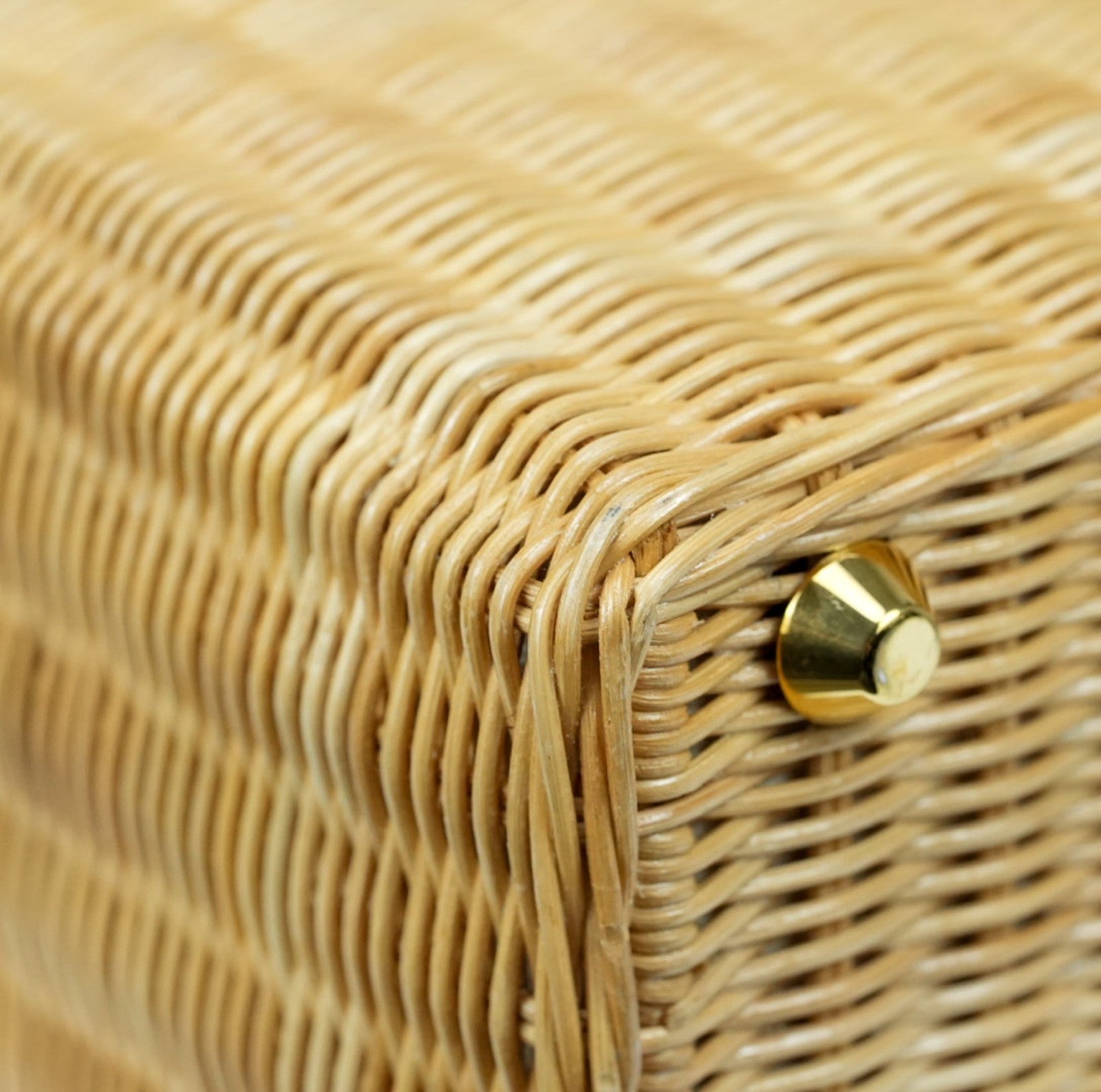 PRADA Canapa Wicker Basket Bag Rattan Raffia 2Way Beige White hand shoulder 【B】