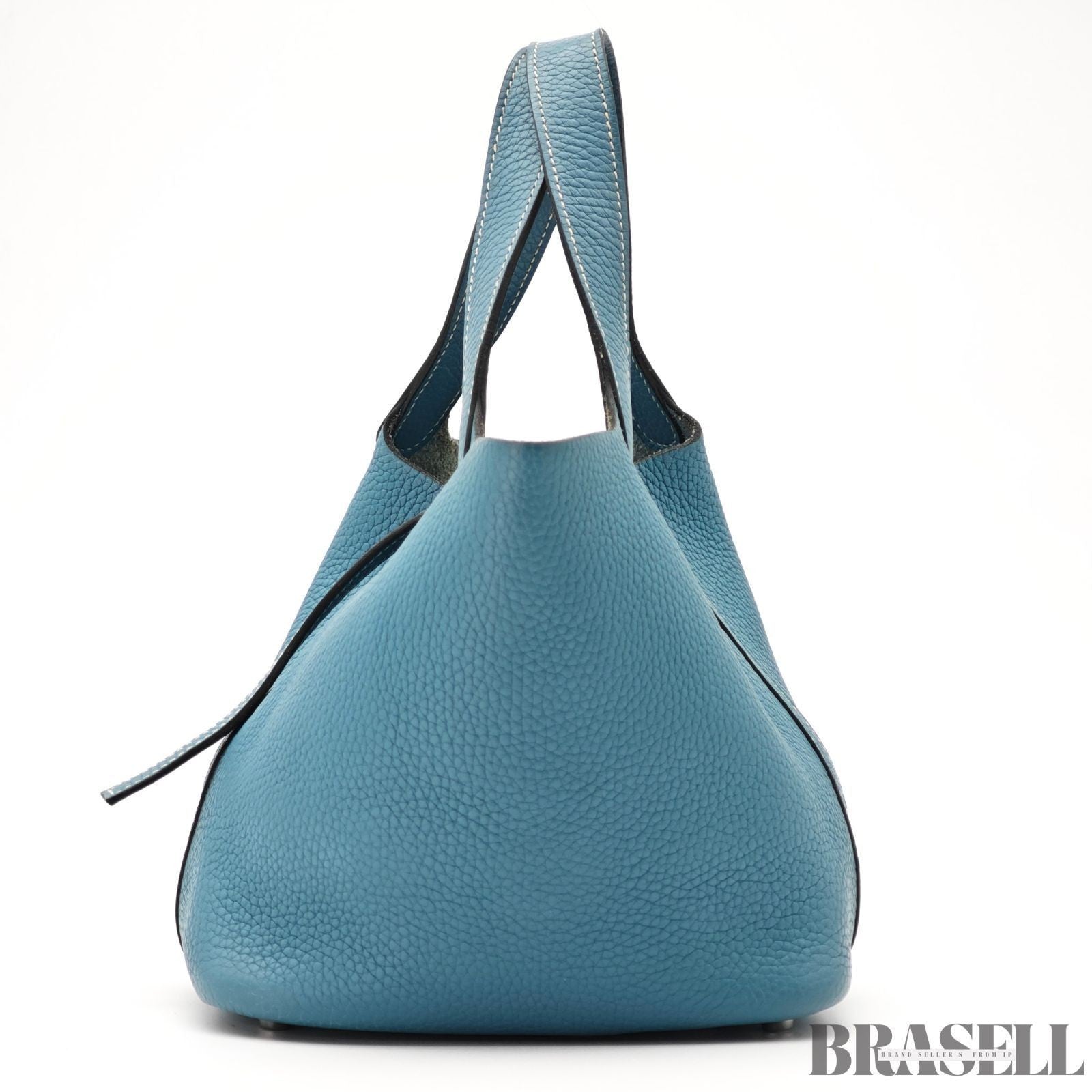 Hermes Picotin Blue Jean Taurillon Bag Tote Bag Bucket Bag Blue Silver Hardware