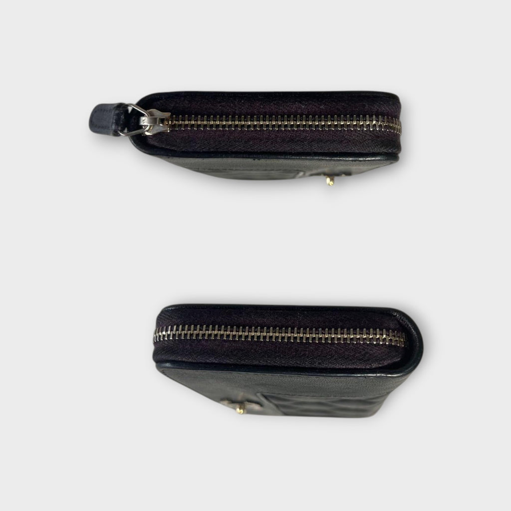 CHANEL Mademoiselle Lambskin Mini Wallet with Round Zipper