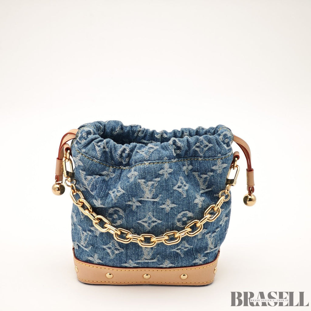 Louis Vuitton Nano Noe M83043 Monogram Denim Blue Cotton w/Dust Bag Strap