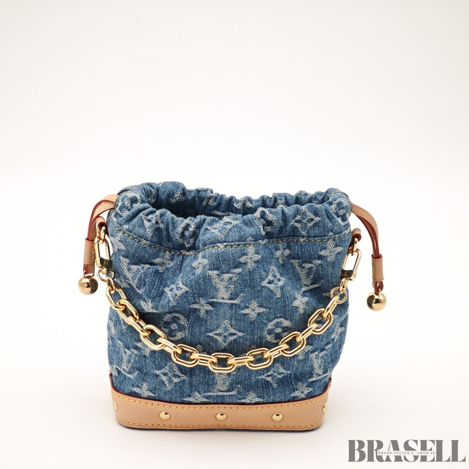 Louis Vuitton Nano Noe M83043 Monogram Denim Blue Cotton w/Dust Bag Strap